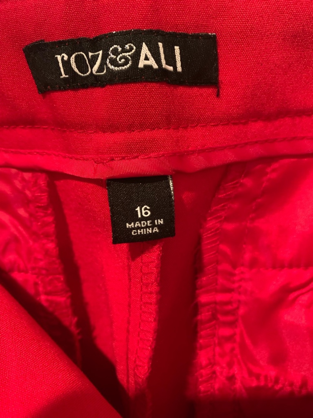 Roz & Ali Bright Red Pants - Picture 2 of 14